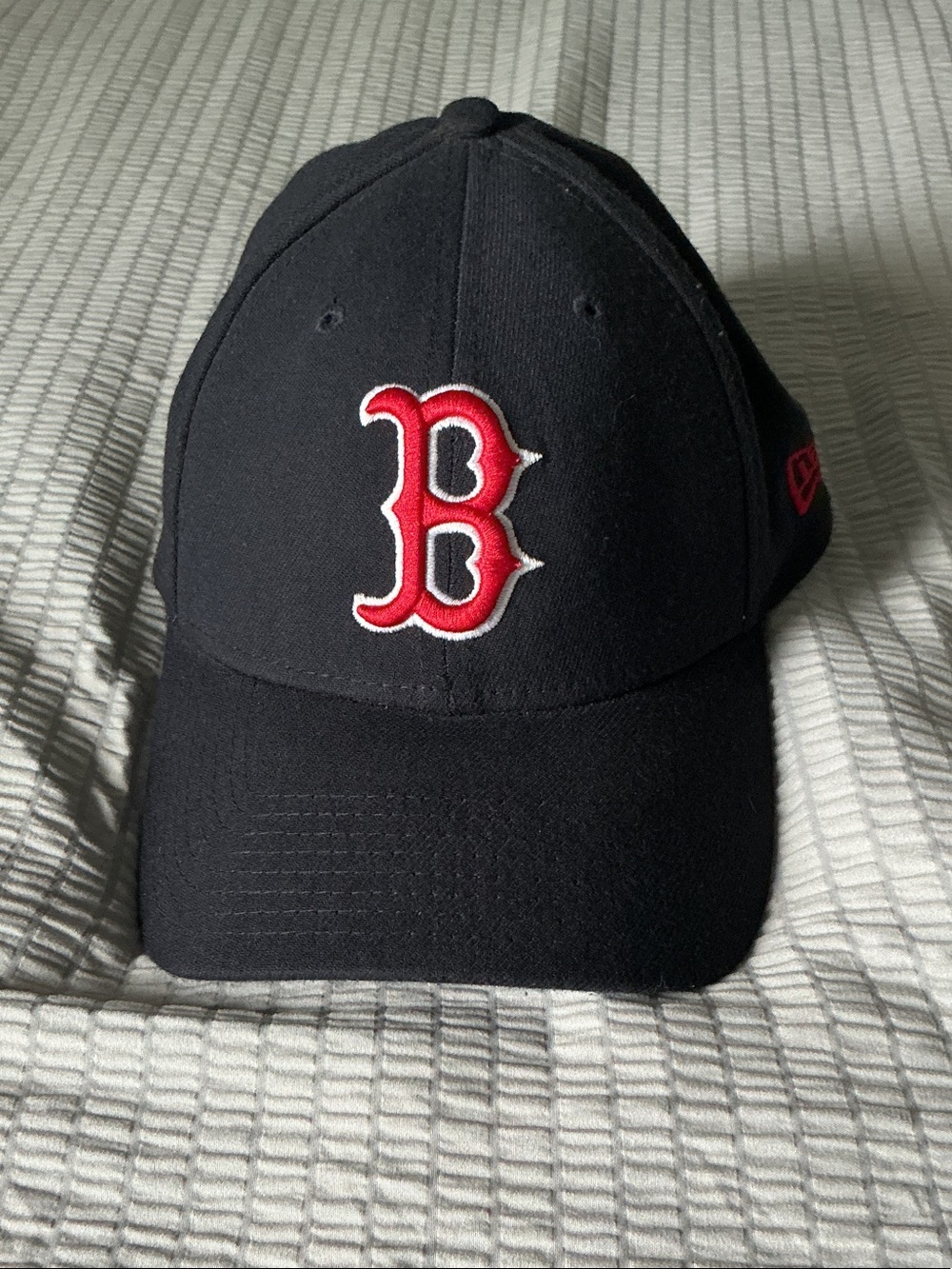 New Era Black Cap with Red Boston 'B' Logo